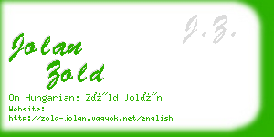 jolan zold business card